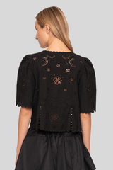 Sea Ny - Gardener Embroidered Top - BLACK