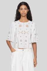 Sea Ny - Gardener Embroidered Top - WHITE