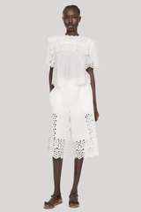 Sea Ny - Leila Eyelet Short Sleeve Top - WHITE
