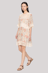 Sea Ny - Luisa Print Mini Dres - CREAM