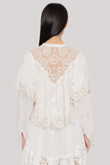 Sea Ny - Sofia Embroidery Long Sleeve Top - CREAM