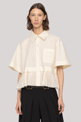 Sea Ny - Solene Solid Combo Shirt - CREAM