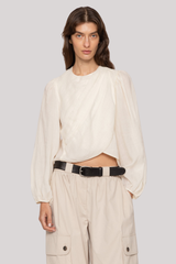 Sea Ny - Solene Solid Long Sleeve Top - CREAM