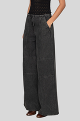 Sea Ny - Zayna Denim Wide Leg Jeans - BLACK