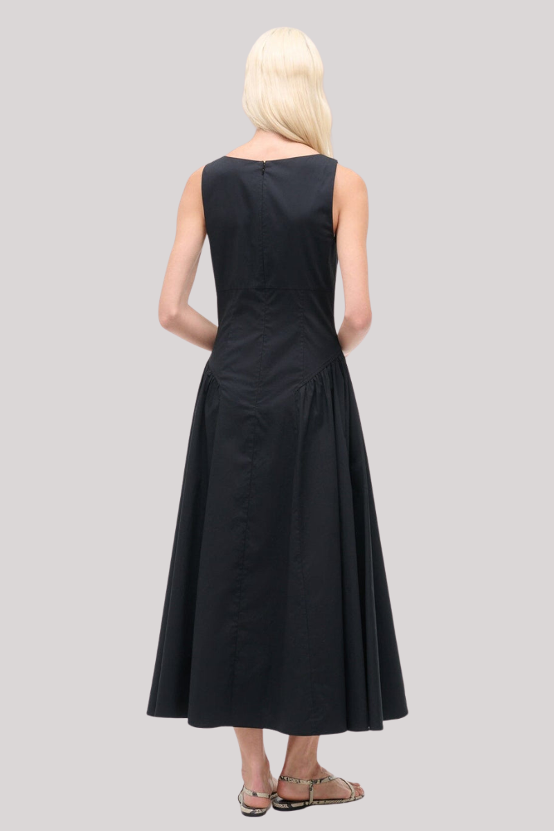 staud long black dress STAUD, Gwen Dress in Black, Size 6