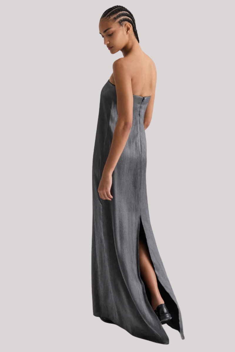 ドゥーズィエムクラス☆ 麻ガーゼ gown グレー May Queen RQ8059 - Criss-Cross Back Mermaid Prom Gown – Couture Candy