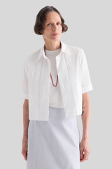 TWP - Short Lived Placket W Cherry Pleats - WHITE