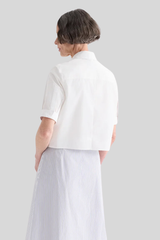 TWP - Short Lived Placket W Cherry Pleats - WHITE