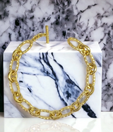 Tat2 - Ravelle Thin Hammered Chain Bracelet - GOLD