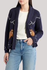 The Great - The Horse Lodge Cardigan - NAVY