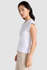 The Great - The Peak Shoulder Tee - TRUWHITE