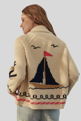 The Great - The Sailboat Lodge Cardigan - CREAM