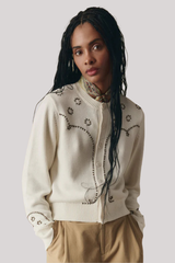 The Great - The Studded Cardigan - NATURAL