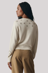 The Great - The Studded Cardigan - NATURAL