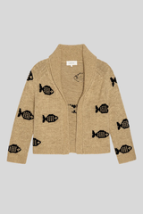 The Great - The Swimming Fish Lodge Cardigan - NATURAL