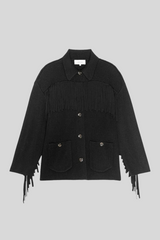 The Great - The Western Fringe Sweater Jacket - BLACK