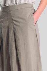 Transit - Stretch Poplin Bombée Shape Skirt - TAUPE