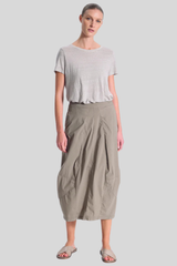 Transit - Stretch Poplin Bombée Shape Skirt - TAUPE