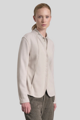 Transit - V-Neck Double-Faced Jacket - MLK/BEIG