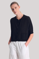 Transit - Wide-Fitting Cardigan - BLACK