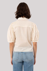 Ulla Johnson - Cordelia Short Sleeve Button Up Top - COWRIE