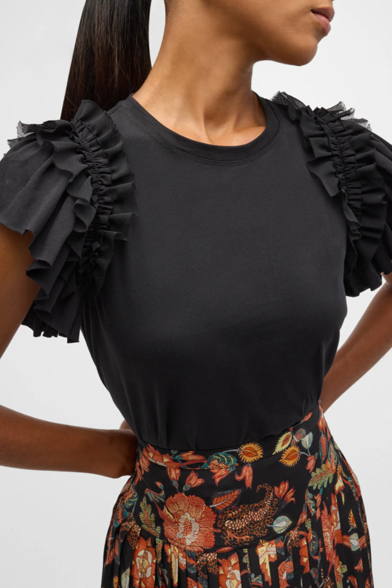 ULLA JOHNSON 売れ筋商品|||ウラ・ジョンソン Tシャツ トップス レディース Tops Grey Ulla Johnson - Leia Ruffle Sleeve Top