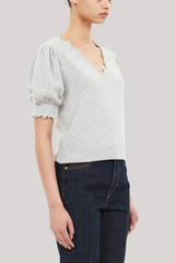 Ulla Johnson - Polline Short Sleeve Top - PEBBLE