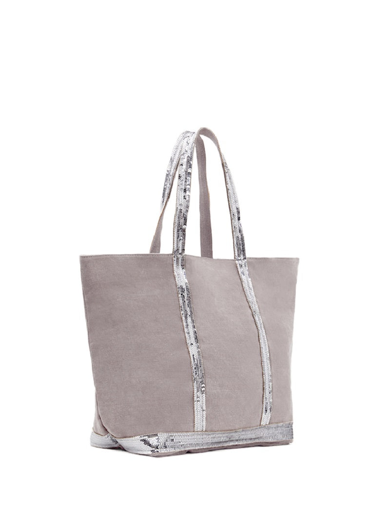 Vanessa Bruno Linen and Sequins Large Cabas Tote