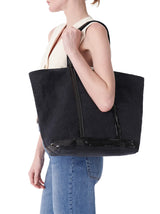 Vanessa Bruno - Linen and Sequins Large Cabas Tote - NOIR