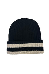 White + Warren - Cashmere Striped Luxe Beanie - BLCKNATU