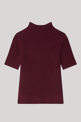 White + Warren - Cashmere Ribbed Mockneck - SANGRIA