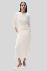 White + Warren - Cashmere Slim Stretch Crewneck - SFTWHITE