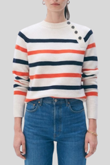 White + Warren - Cashmere Striped Sweater - SFTWHTPO