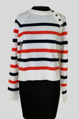 White + Warren - Cashmere Striped Sweater - SFTWHTPO