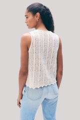 White + Warren - Cotton Pointelle Tank Top - CREAM