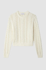 White + Warren - Cotton Cable Crew - IVORY