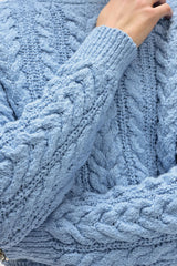 White + Warren - Cotton Cable Crew - SOFTBLUE