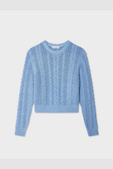 White + Warren - Cotton Cable Crew - SOFTBLUE