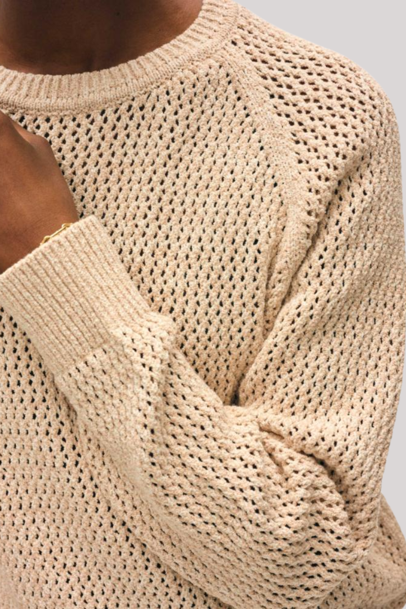 White + Warren - Fine Cotton Bouclé Mesh Sweatshirt