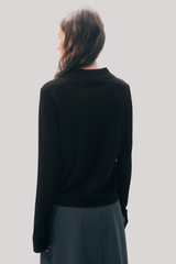 White + Warren - Superfine Merino Polo - BLACK