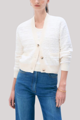 White + Warren - Textured Boucle Cardigan - IVYTONAL