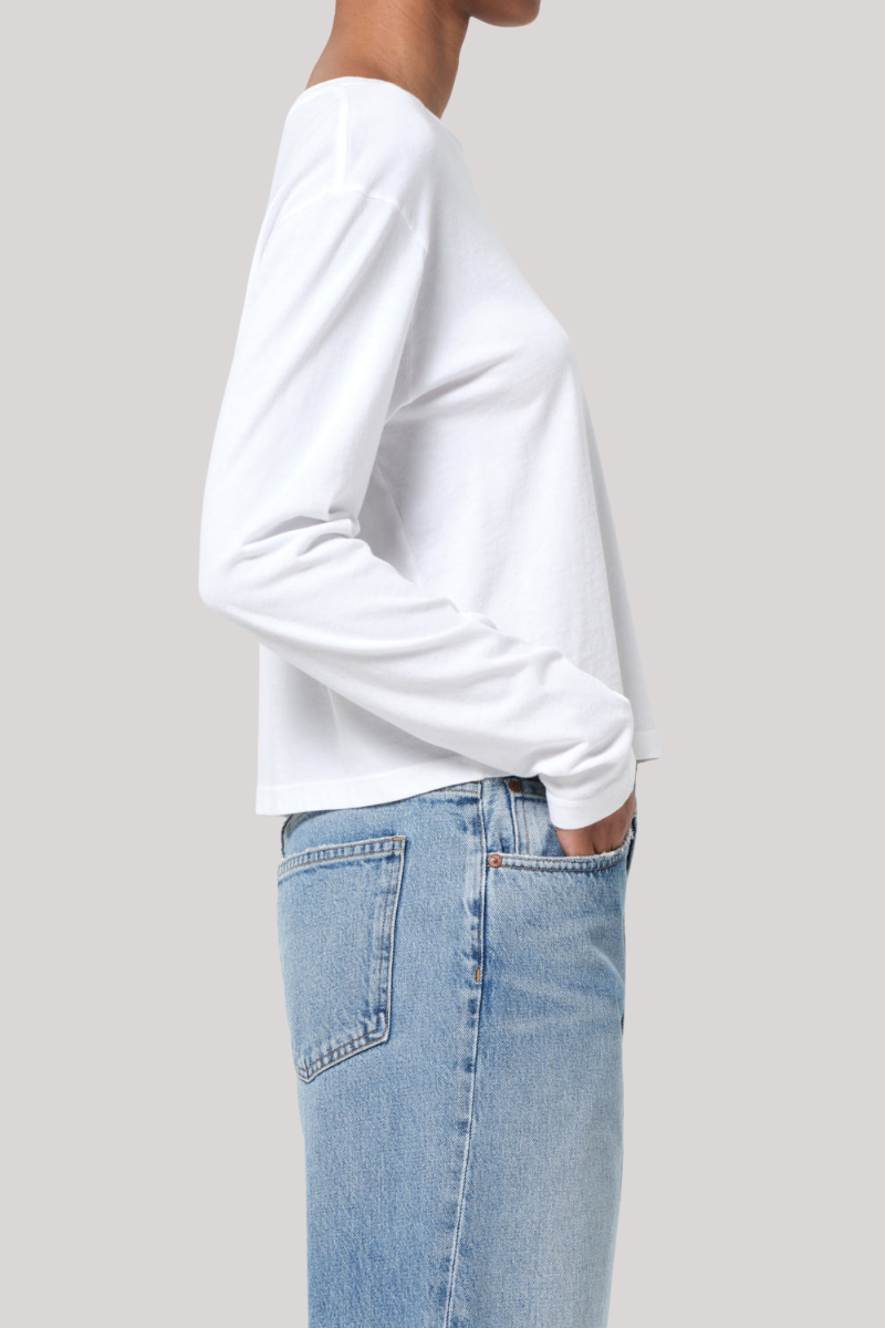 Agolde - Sydney Long Sleeve Tee - WHITE