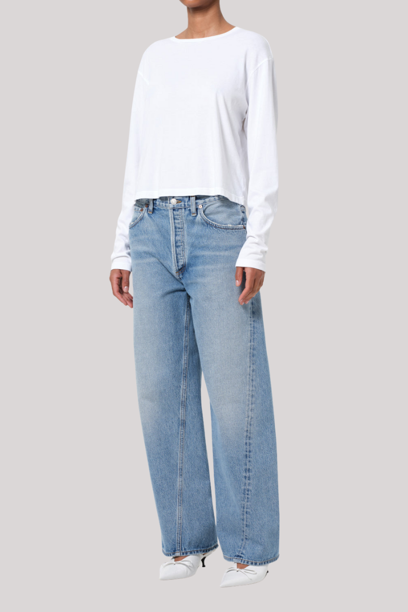 Agolde - Sydney Long Sleeve Tee - WHITE