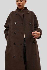 Alex Mill - Long Sophia Coat - CHOCOLAT