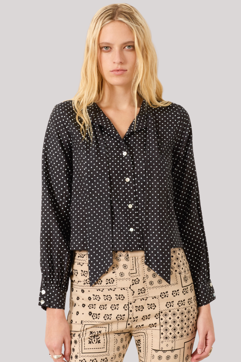 Alix Bohemia - Chancery Crow Dot Silk Shirt - BLKCROW