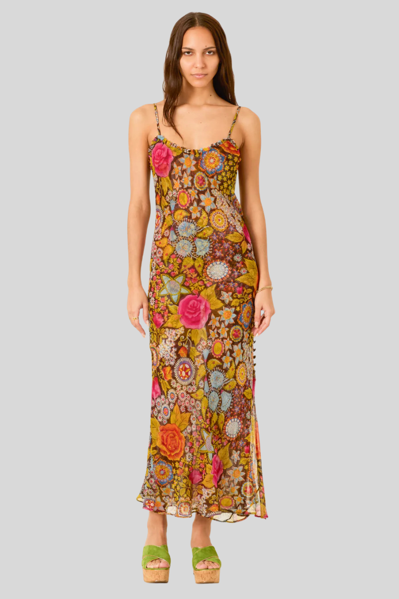 Athens Bloom Mirage Dress Dark Brown / M