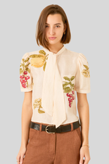 Alix of Bohemia - Chance Four Fruit Silk Shirt - OFFWHITE