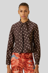 Alix of Bohemia - Chancery Mahogany Dot Shirt - DARKBRWN