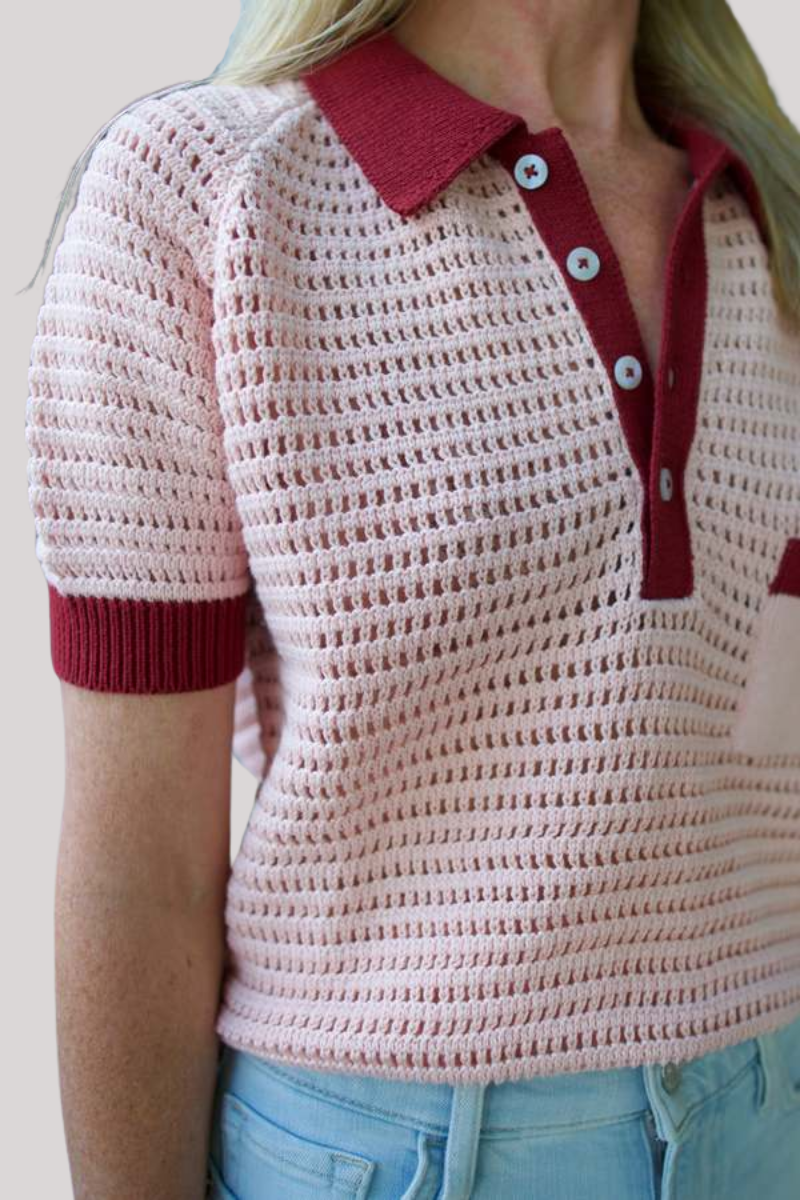 Alix of Bohemia - Lessi Blush Crochet Top - PINKBLSH