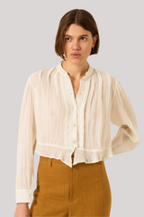 Alix of Bohemia - Ryland Pearl Dobby Shirt - WHTPEARL